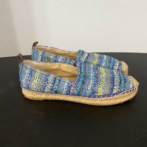 Sam Edelman Khloe slip on loafers flat blue woven espadrilles shoes size 7.5